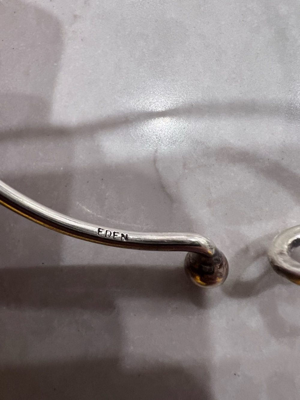 Eden Hand Arts two tone silver and 14k fish bracelet - Picture 9 of 14
